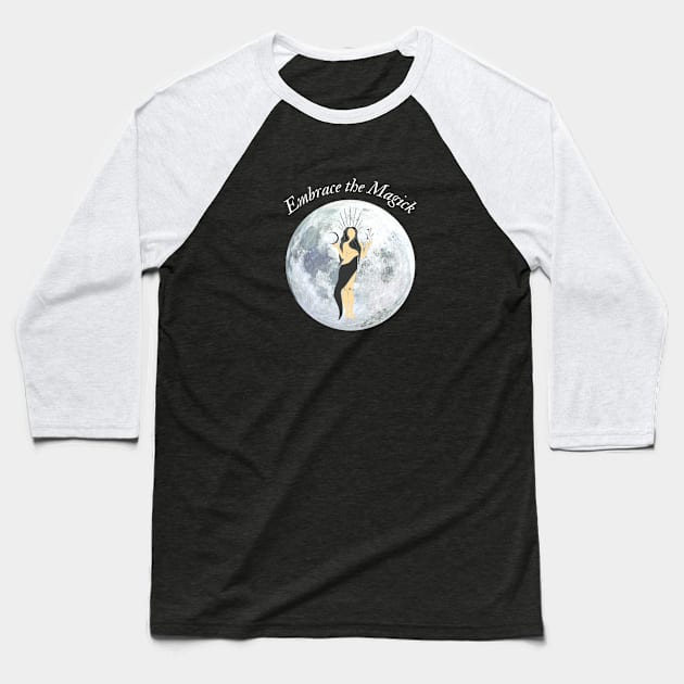 Goddess of the Moon Baseball T-Shirt by Erin's Witchy Wear